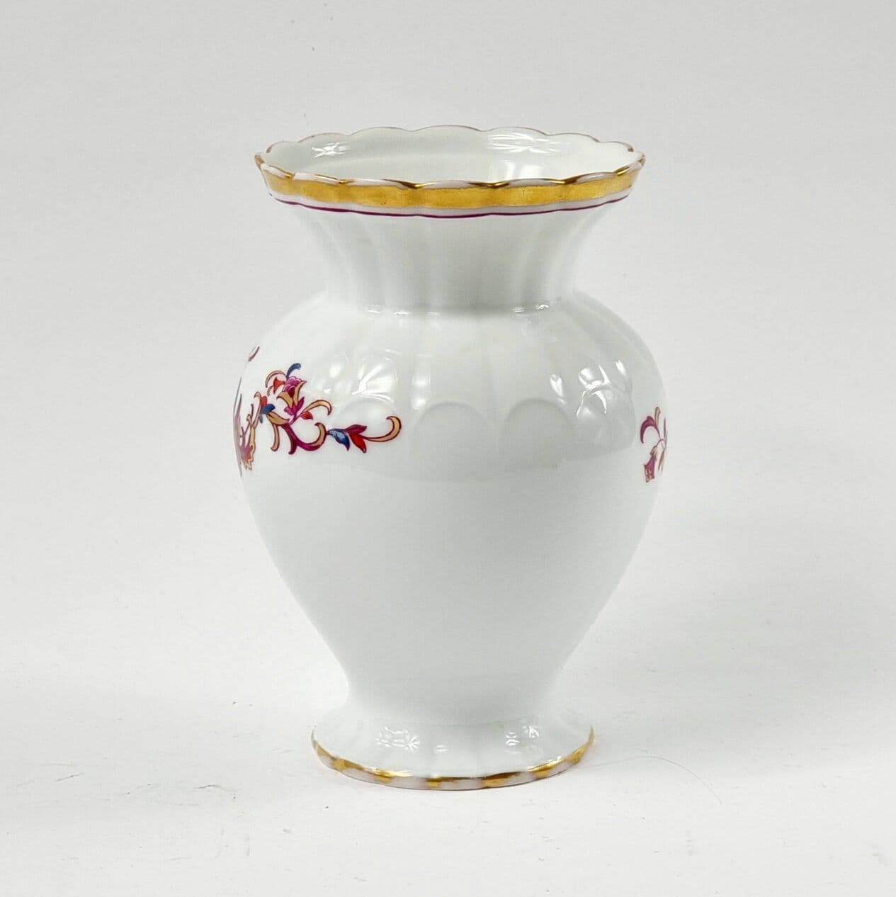 Vase, white multicolour gilt, porcelain, Fürstenberg, Germany, 1960s - 296505