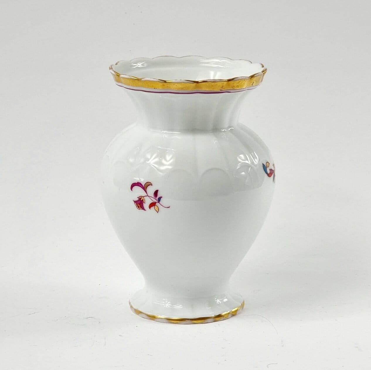 Vase, white multicolour gilt, porcelain, Fürstenberg, Germany, 1960s - 296506