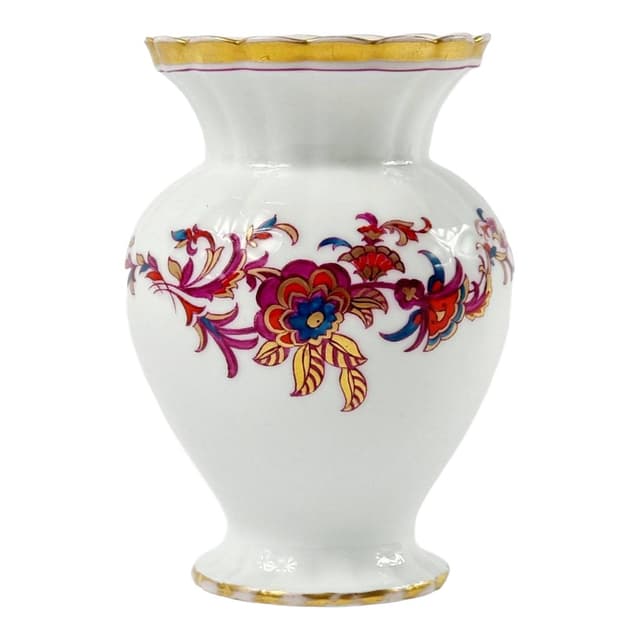 Vase, white multicolour gilt, porcelain, Fürstenberg, Germany, 1960s - DIMENSION