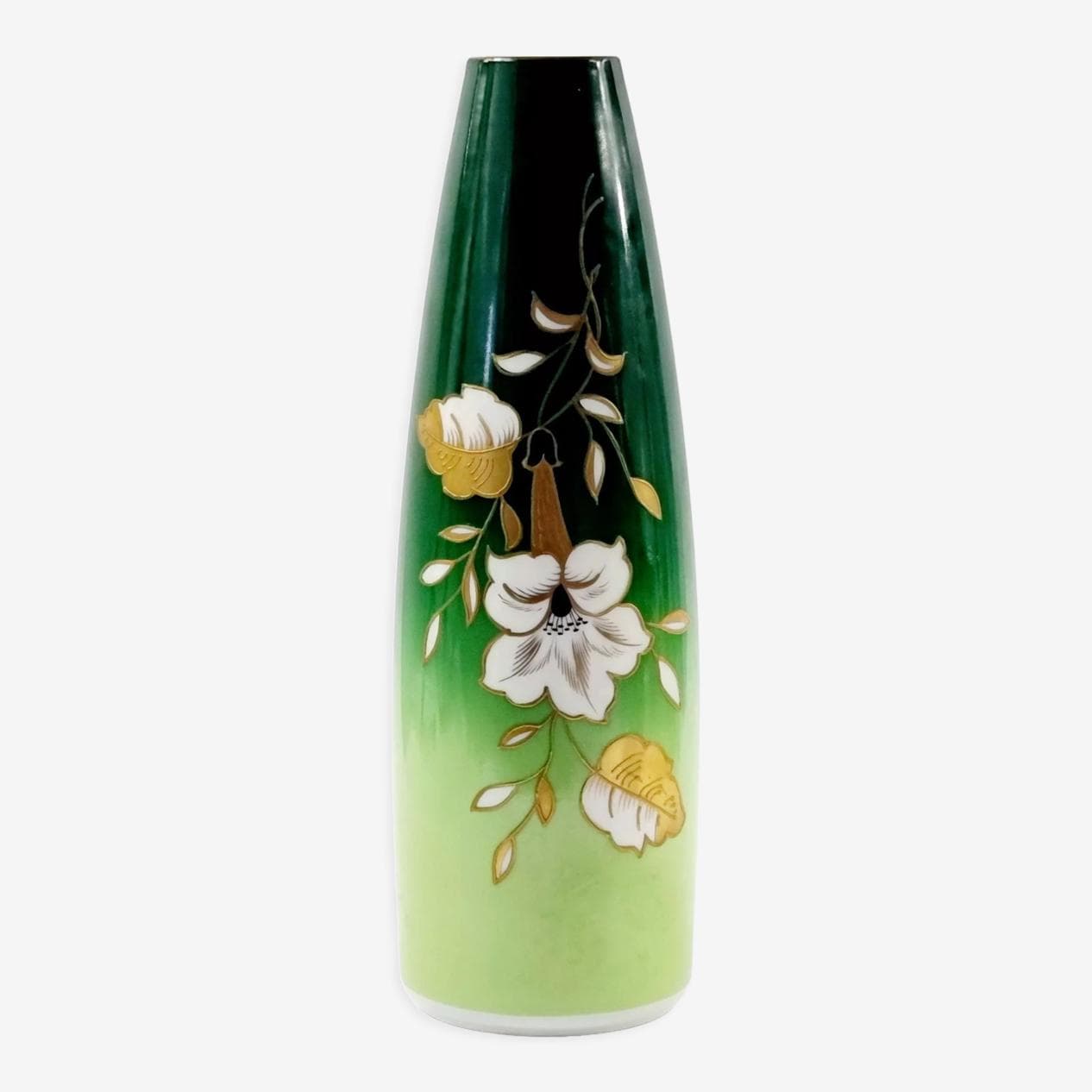 Porcelain vase, green white gold, Wallendorf, East Germany, 1960s - 296462