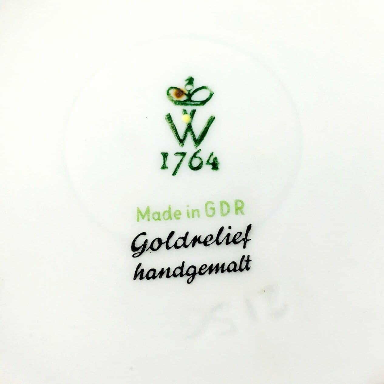 Porcelain vase, green white gold, Wallendorf, East Germany, 1960s - 296461