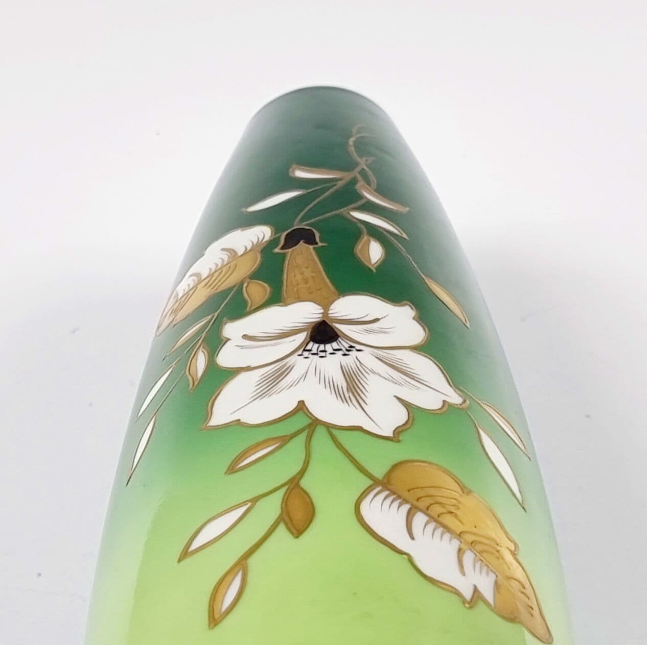 Porcelain vase, green white gold, Wallendorf, East Germany, 1960s - 296458