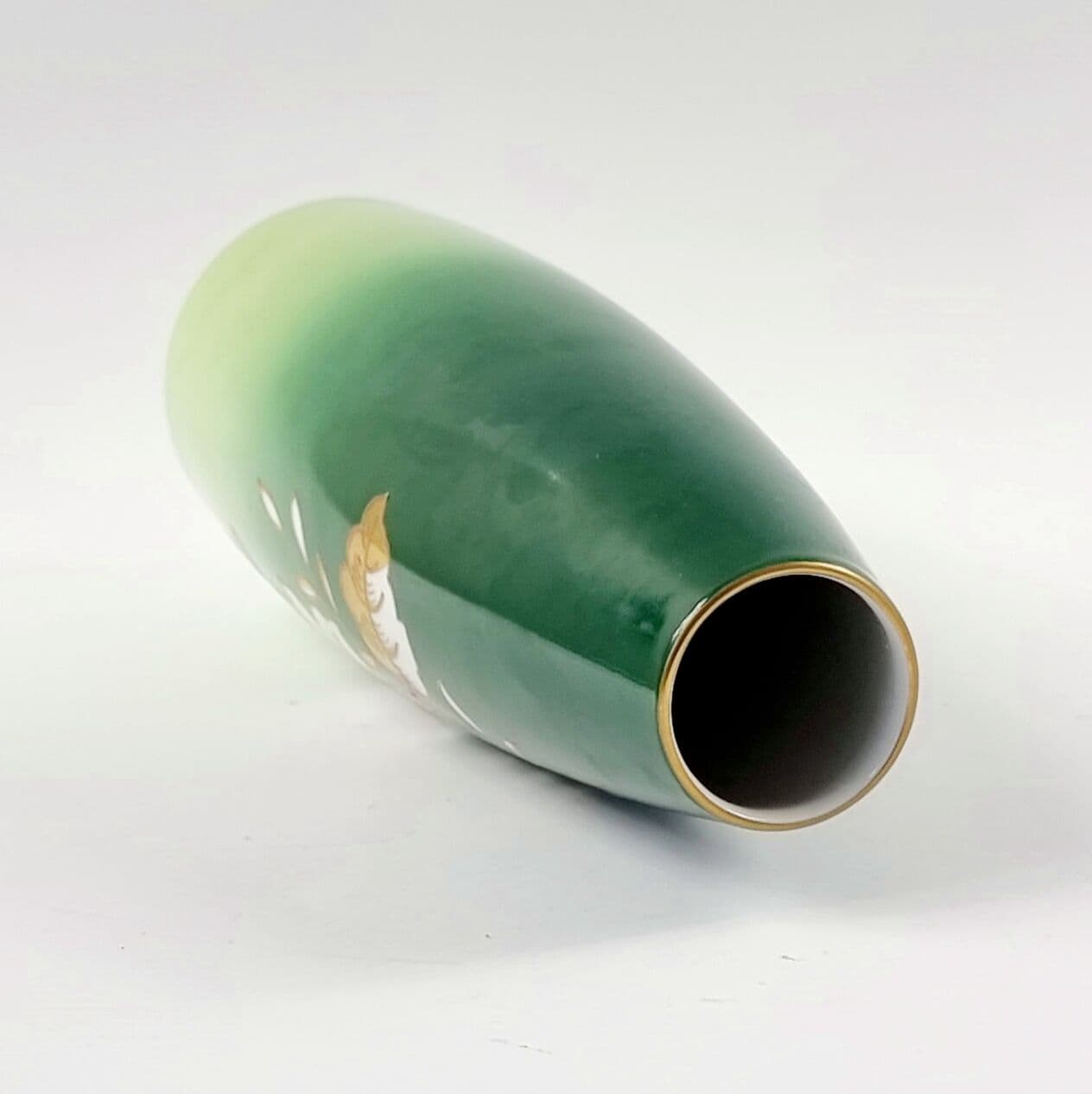 Porcelain vase, green white gold, Wallendorf, East Germany, 1960s - 296460