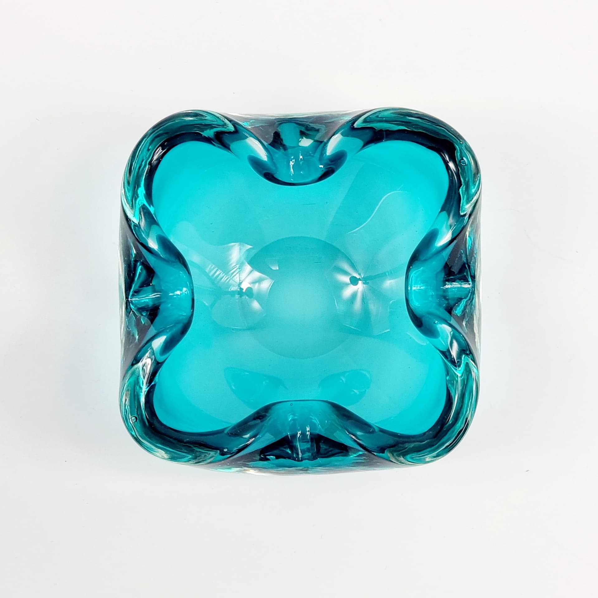 Ashtray Murano, blue transparent glass, by F. Poli, Italy, 1960s. - 304017