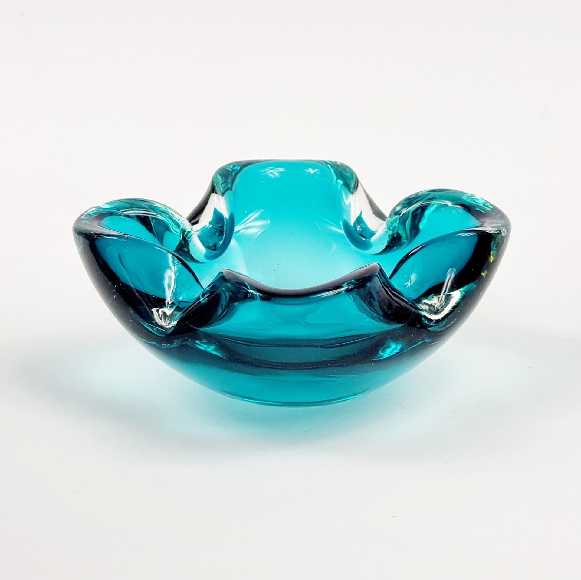 Ashtray Murano, blue transparent glass, by F. Poli, Italy, 1960s. - 304014