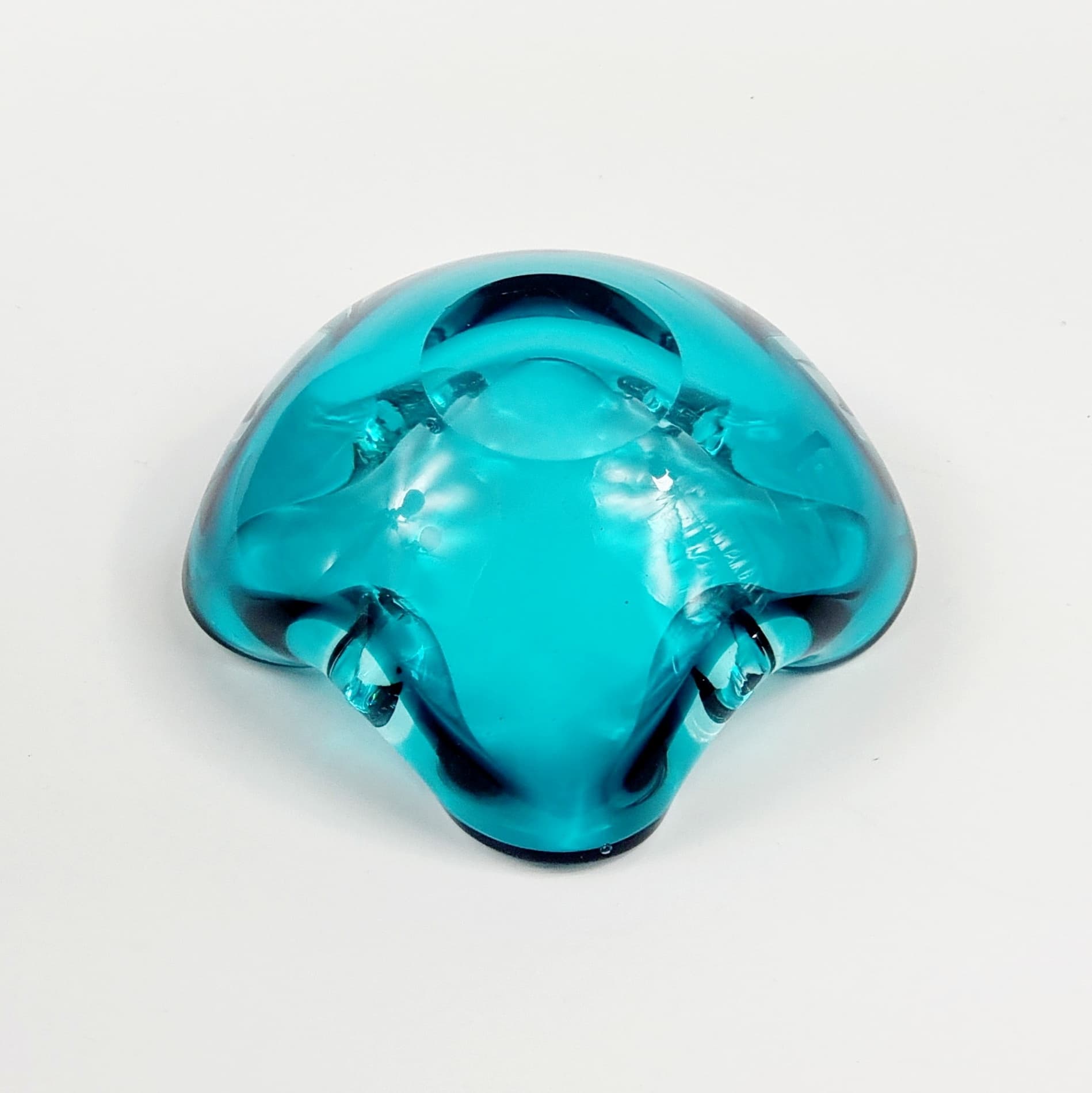 Ashtray Murano, blue transparent glass, by F. Poli, Italy, 1960s. - 304018