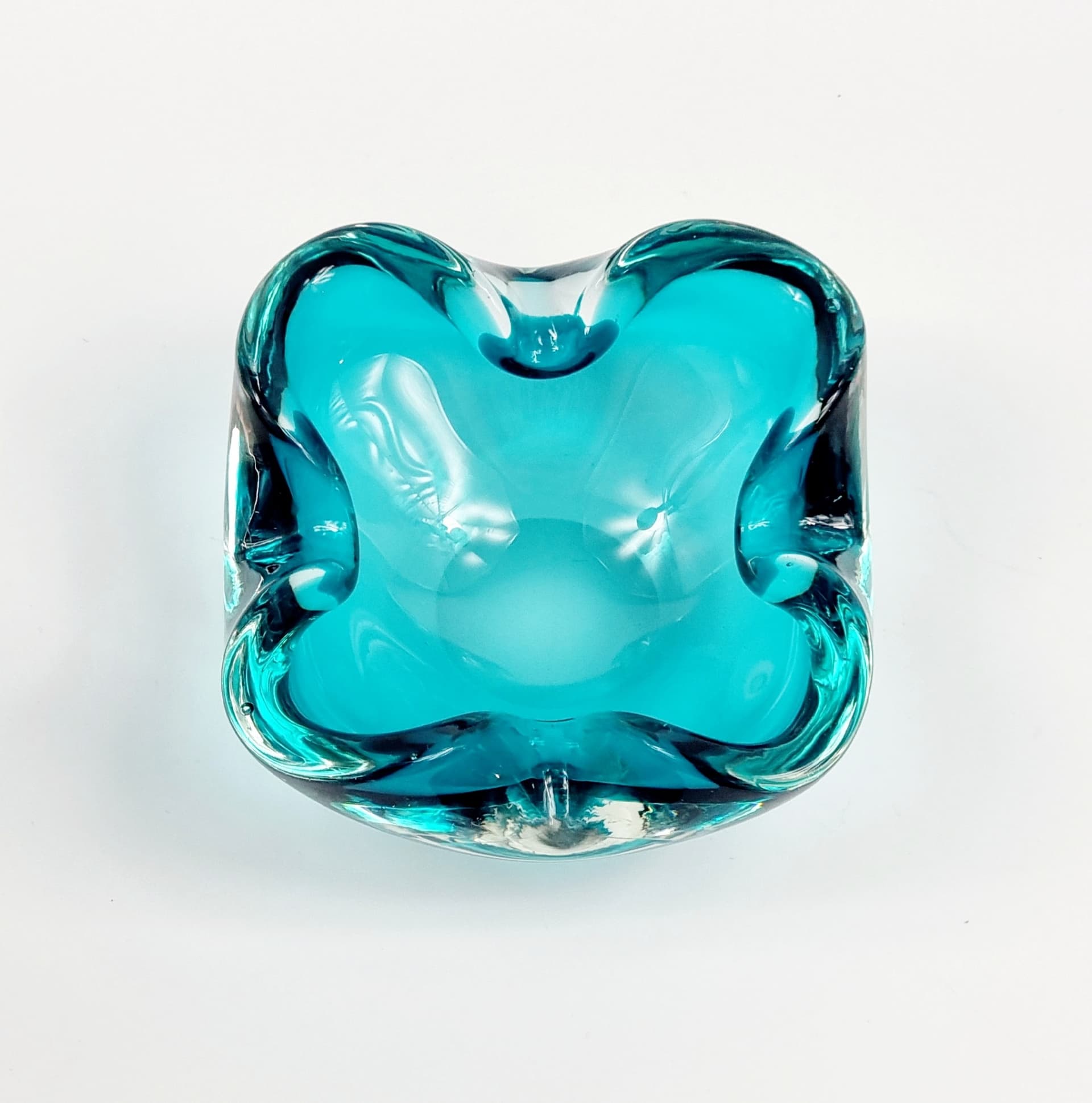 Ashtray Murano, blue transparent glass, by F. Poli, Italy, 1960s. - 304016