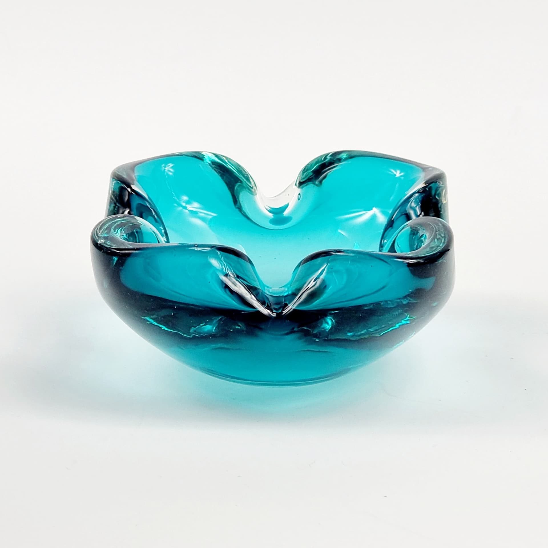 Ashtray Murano, blue transparent glass, by F. Poli, Italy, 1960s. - 304015