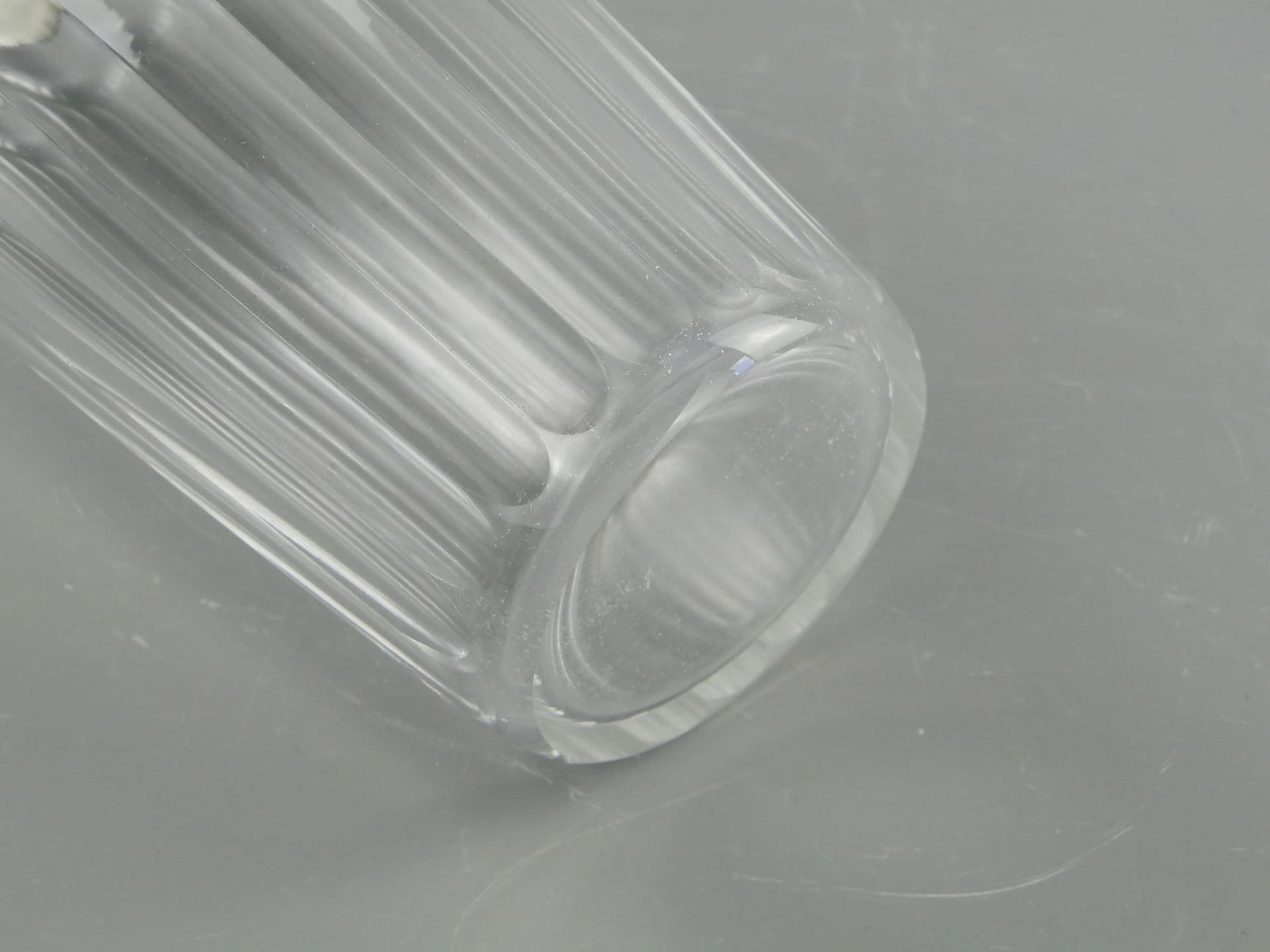 Shaker, kryształ transparentny, mosiądz srebrzony, WMF, Niemcy, lata 50. - 2300