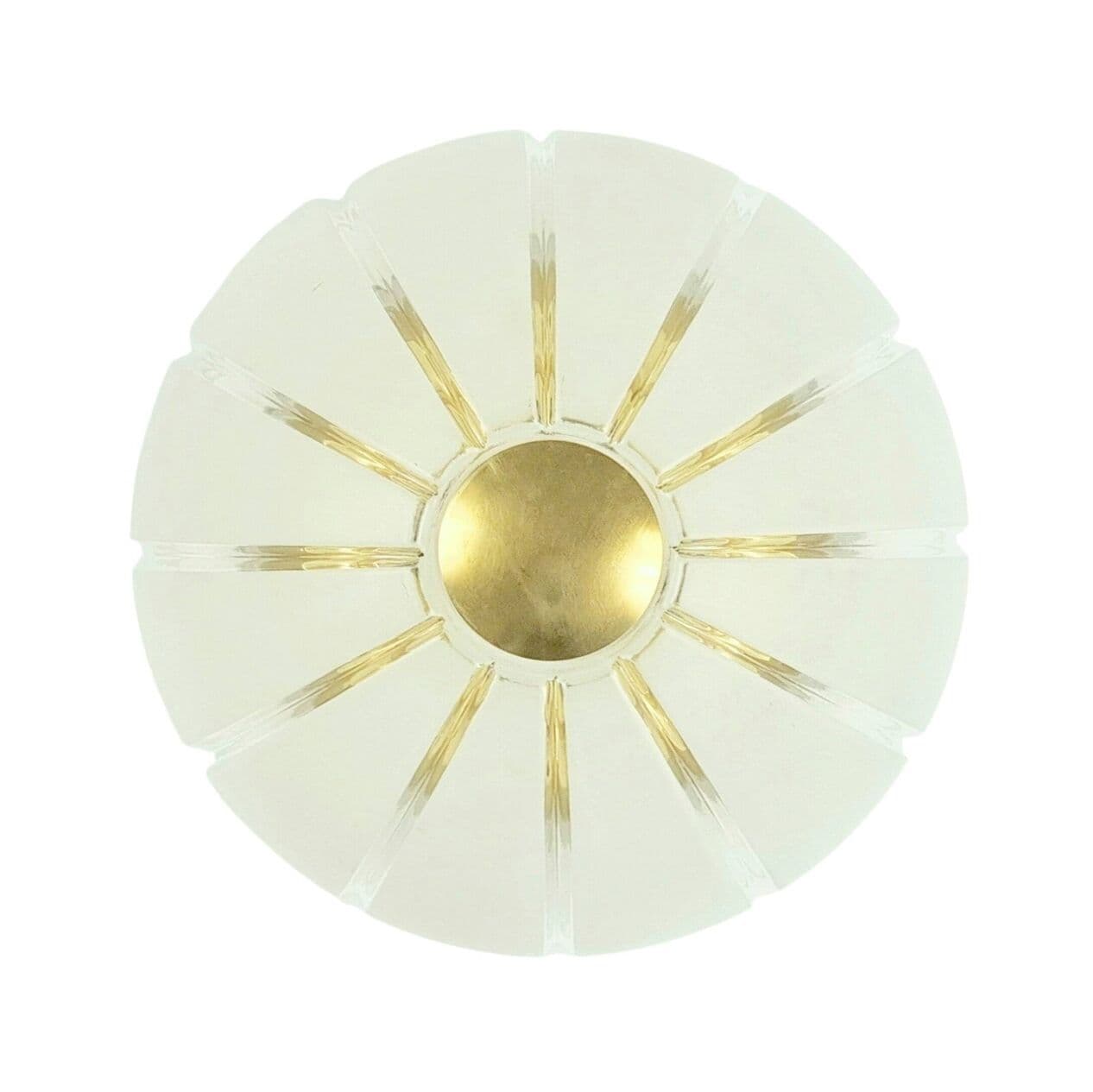 Lampa sufitowa Space Age, szkło białe transparentne, mosiądz złoty, Limburg, Niemcy, lata 70. - 296357