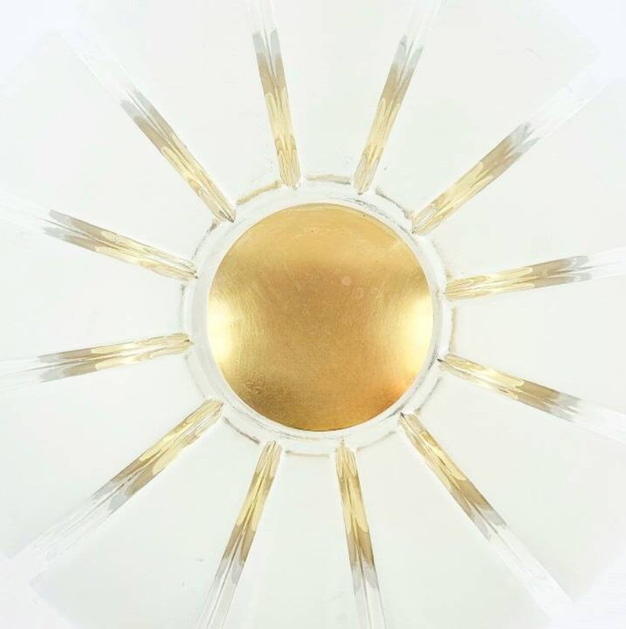 Lampa sufitowa Space Age, szkło białe transparentne, mosiądz złoty, Limburg, Niemcy, lata 70. - 296362