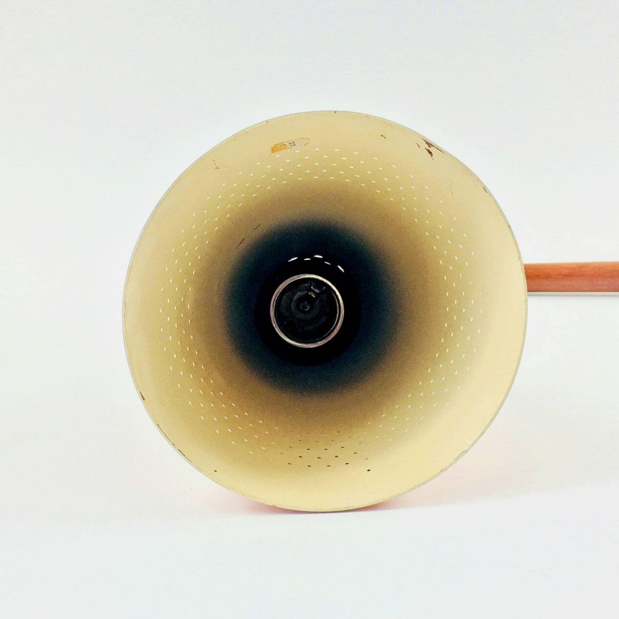 Lampa ścienna, miedź złota, teak brązowy, proj. H.-A. Jakobsson, Szwecja, lata 60. - 296334