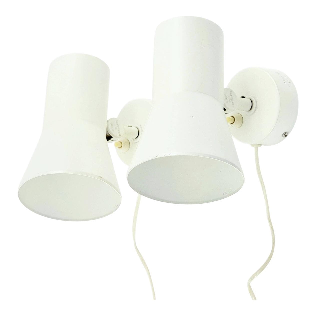 Para kinkietów, biały metal, proj. H.-A. Jakobsson, Szwecja, lata 60.