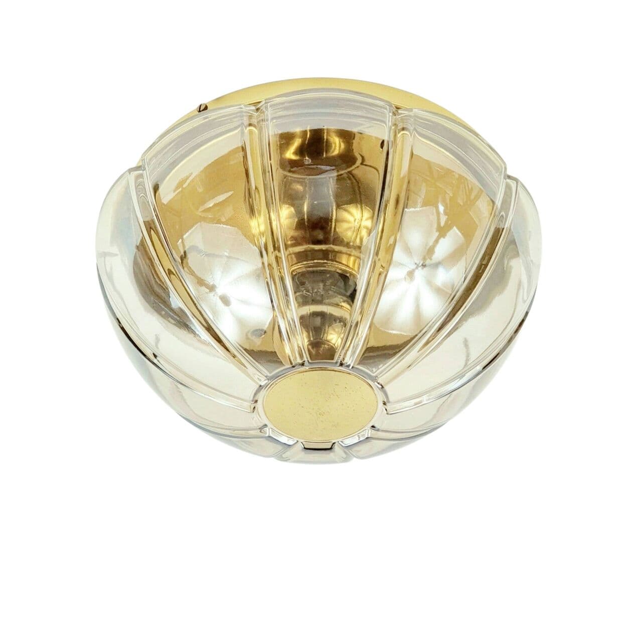 Lampa sufitowa, szkło transparentne dymione, mosiądz złoty, Niemcy, lata 60. - 296305