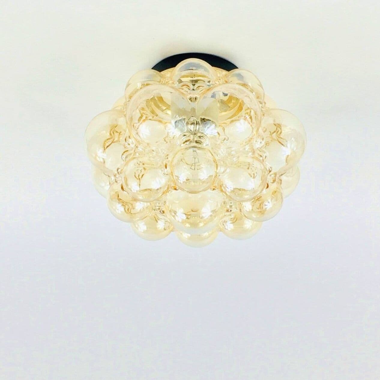 Lampa sufitowa Bubble, szkło złote, metal czarny, proj. H. Tynell, Limburg, Niemcy, lata 60. - 296296