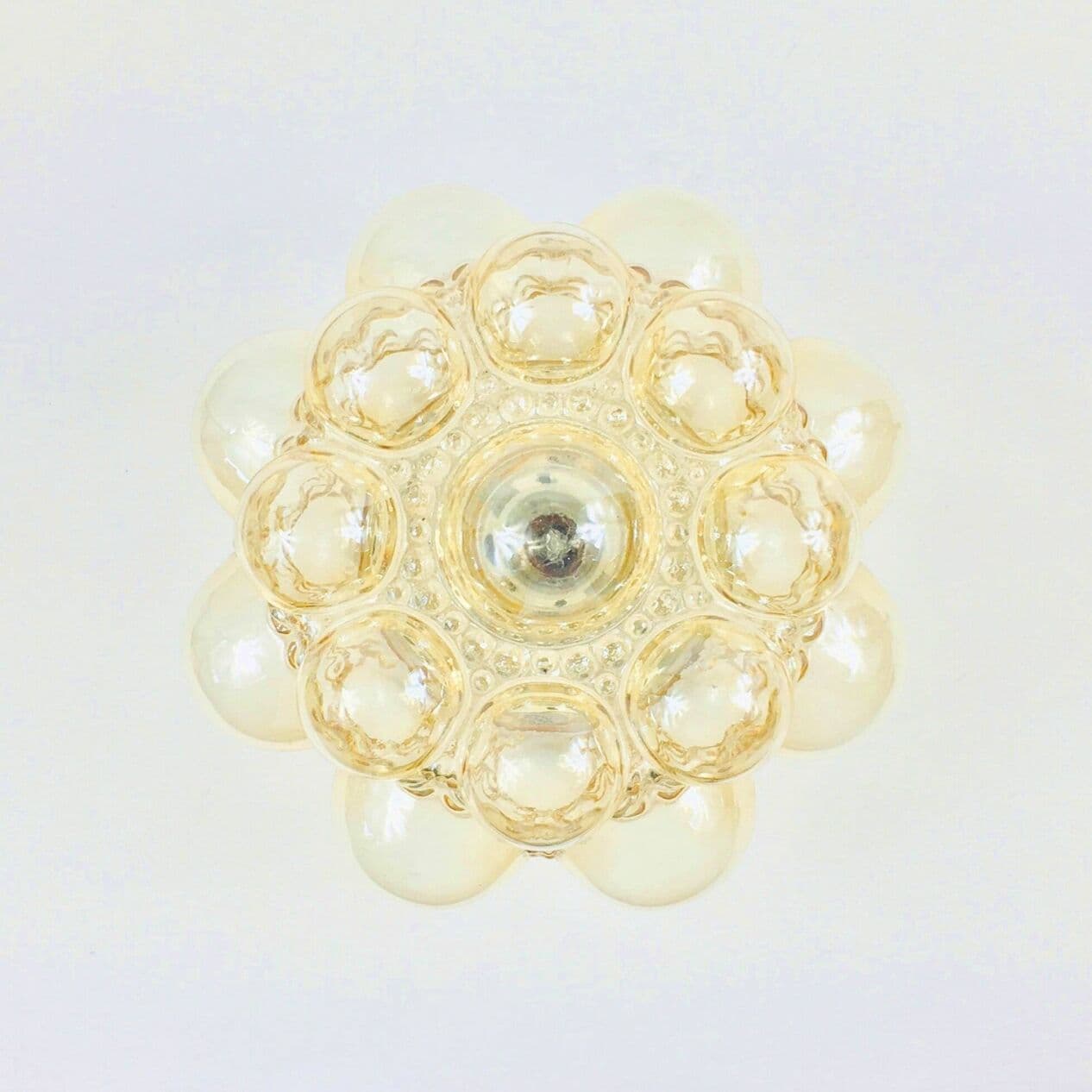 Lampa sufitowa Bubble, szkło złote, metal czarny, proj. H. Tynell, Limburg, Niemcy, lata 60. - 296298