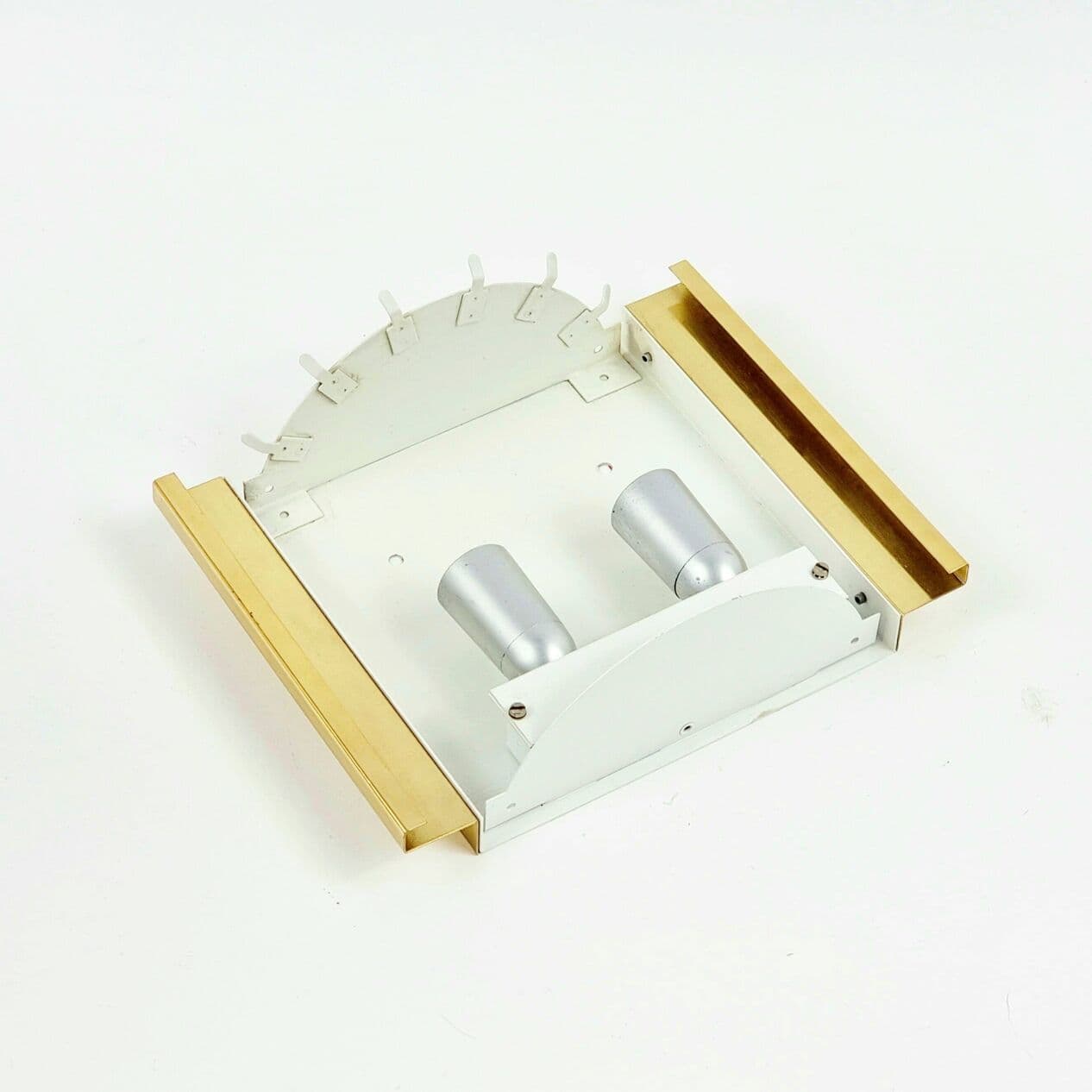 Para kinkietów, Ice Glass, szkło transparentne, mosiądz, Doria Leuchten, Niemcy, lata 60. - 296270