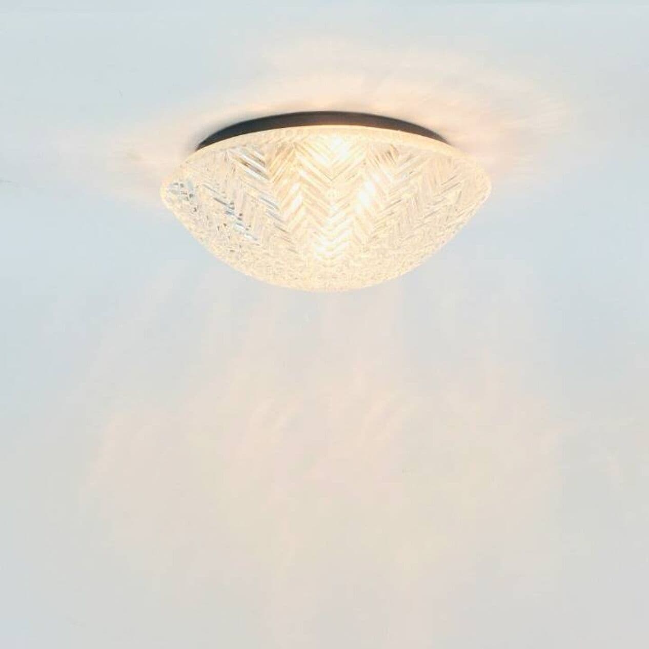Lampa sufitowa lub kinkiet, transparentny, szkło kryształ, Niemcy, lata 70. - 296261