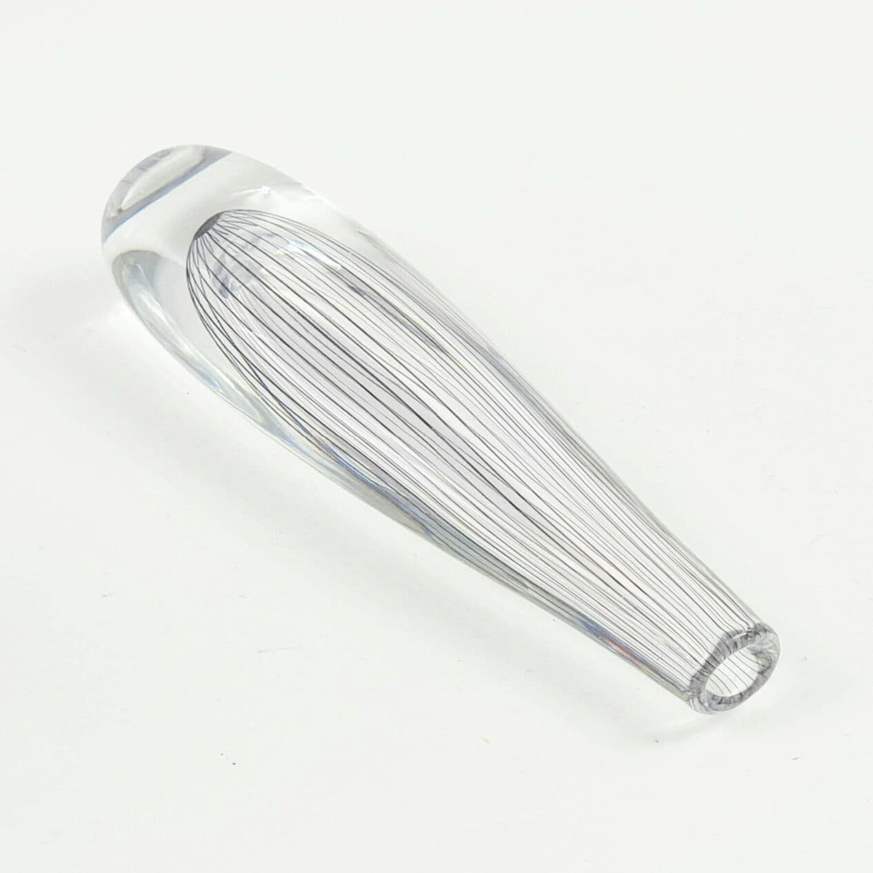 Vase, transparent glass, black purple, by V. Lindstrand, Sweden, 1950s - 296249