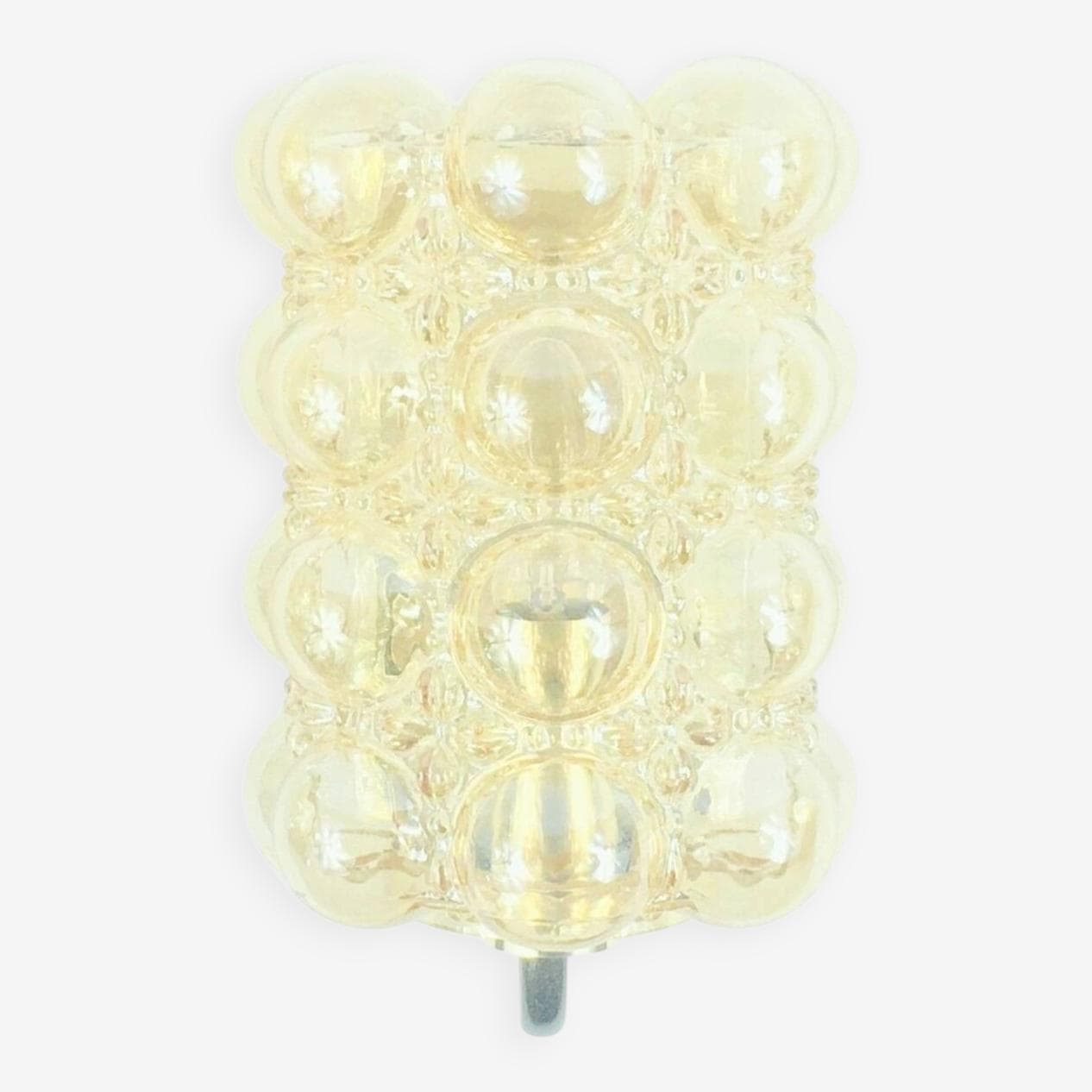 Kinkiet Bubble, szkło złote transparentne, mosiądz, proj. H. Tynell, Limburg, Niemcy, lata 60. - 296235