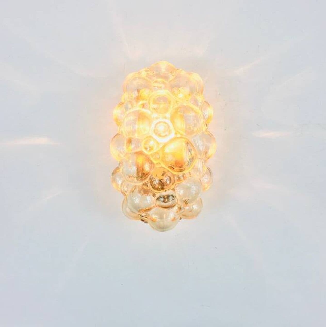 Lampa ścienna Bubble, szkło przezroczyste złote, mosiądz, proj. H. Tynell, Limburg, Niemcy, lata 60. - 296226