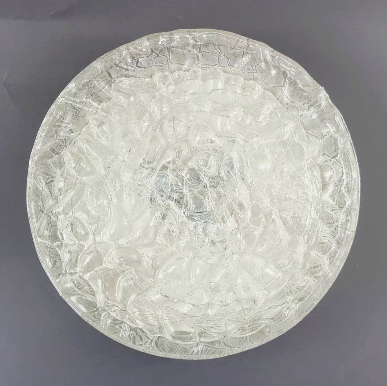 Para plafonów/lamp sufitowych Murano Ice Glass, szkło transparentne, Doria Leuchten, Niemcy, lata 60. - 296222
