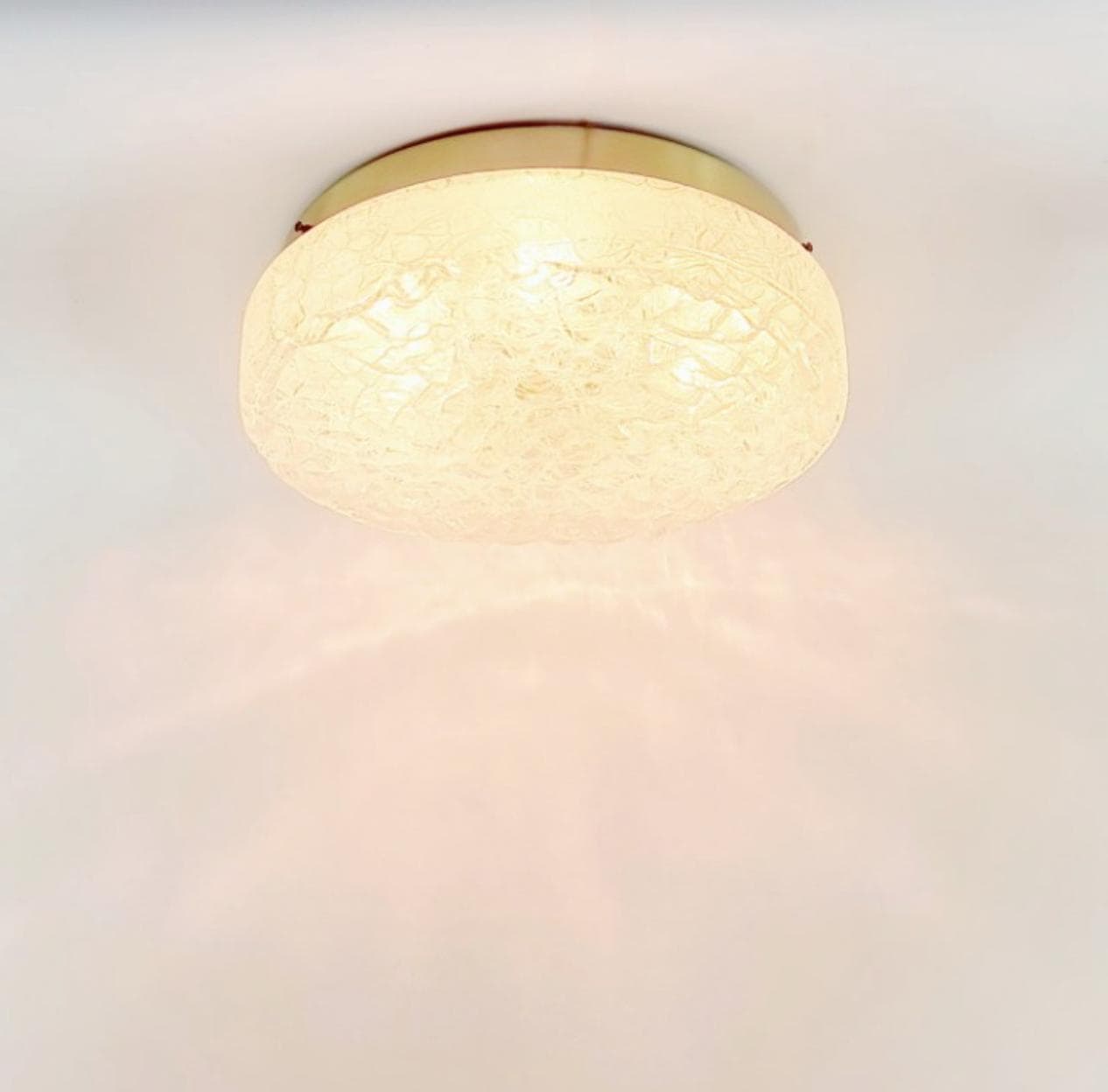 Para plafonów/lamp sufitowych Murano Ice Glass, szkło transparentne, Doria Leuchten, Niemcy, lata 60. - 296218