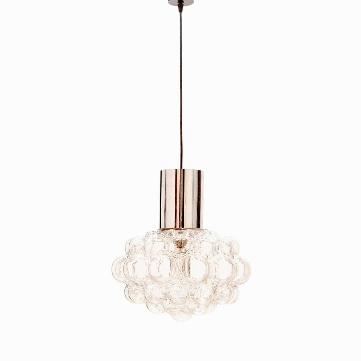 Lampa sufitowa Bubble, szkło transparentne, chrom, proj. H. Tynell, Limburg, Niemcy, lata 60. - 296202
