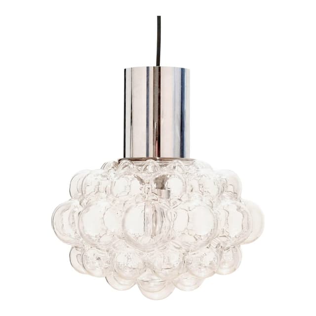 Lampa sufitowa Bubble, szkło transparentne, chrom, proj. H. Tynell, Limburg, Niemcy, lata 60. - WYMIARY