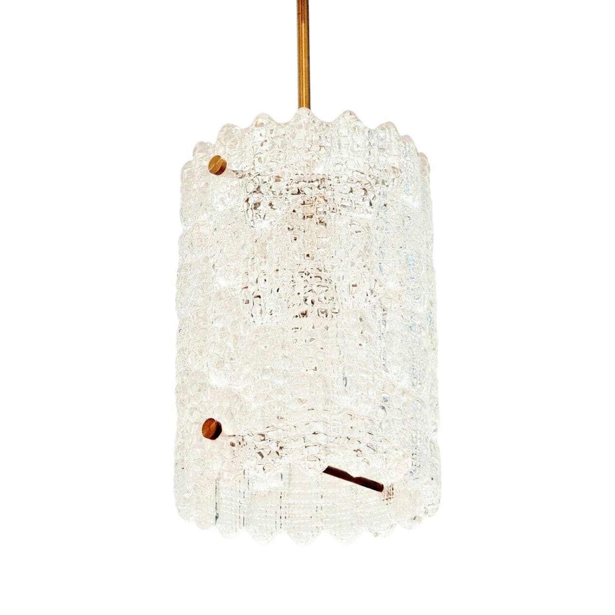 Lampa sufitowa, szkło kryształowe transparentne, mosiądz, proj. Carl Fagerlund, Orrefors, Szwecja, lata 60. - 296172