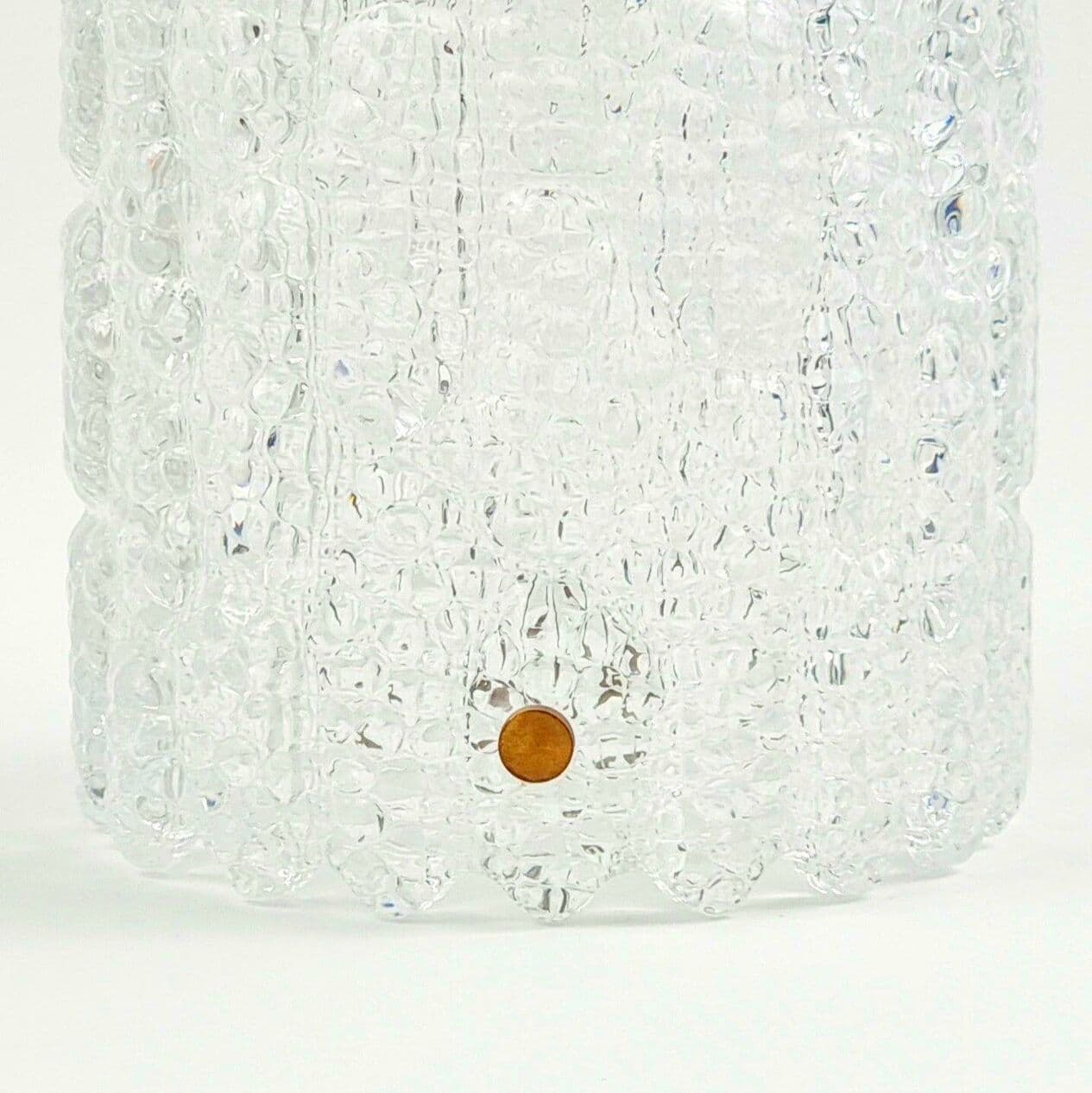 Lampa sufitowa, szkło kryształowe transparentne, mosiądz, proj. Carl Fagerlund, Orrefors, Szwecja, lata 60. - 296178