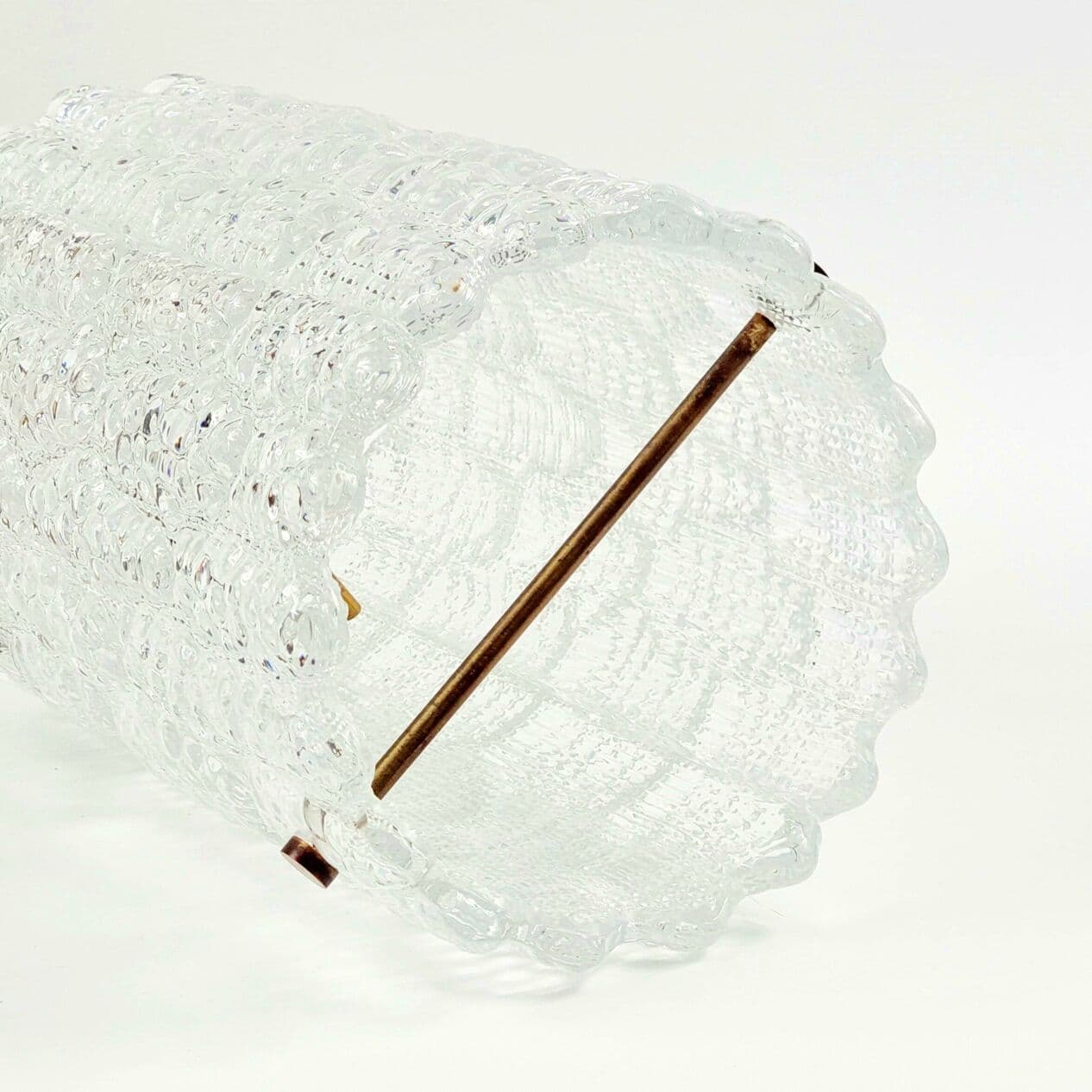 Lampa sufitowa, szkło kryształowe transparentne, mosiądz, proj. Carl Fagerlund, Orrefors, Szwecja, lata 60. - 296177