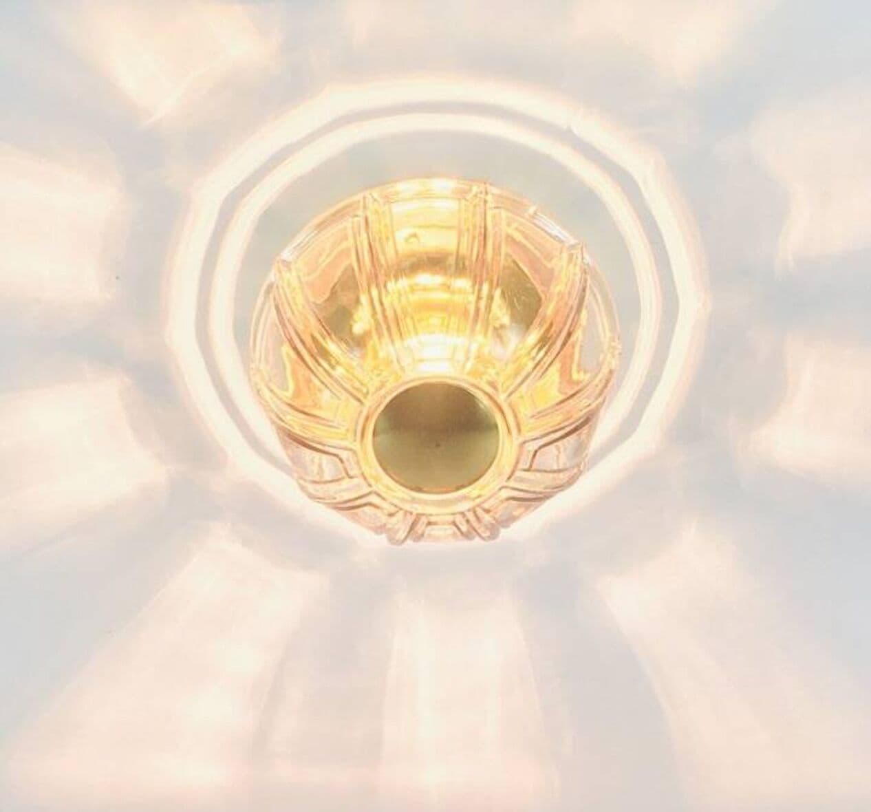 Lampa sufitowa, szkło transparentne szare, mosiądz złoty, Limburg, Niemcy, lata 60. - 296132