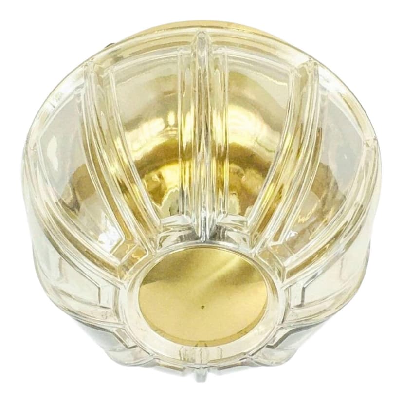 Lampa sufitowa, szkło transparentne szare, mosiądz złoty, Limburg, Niemcy, lata 60.