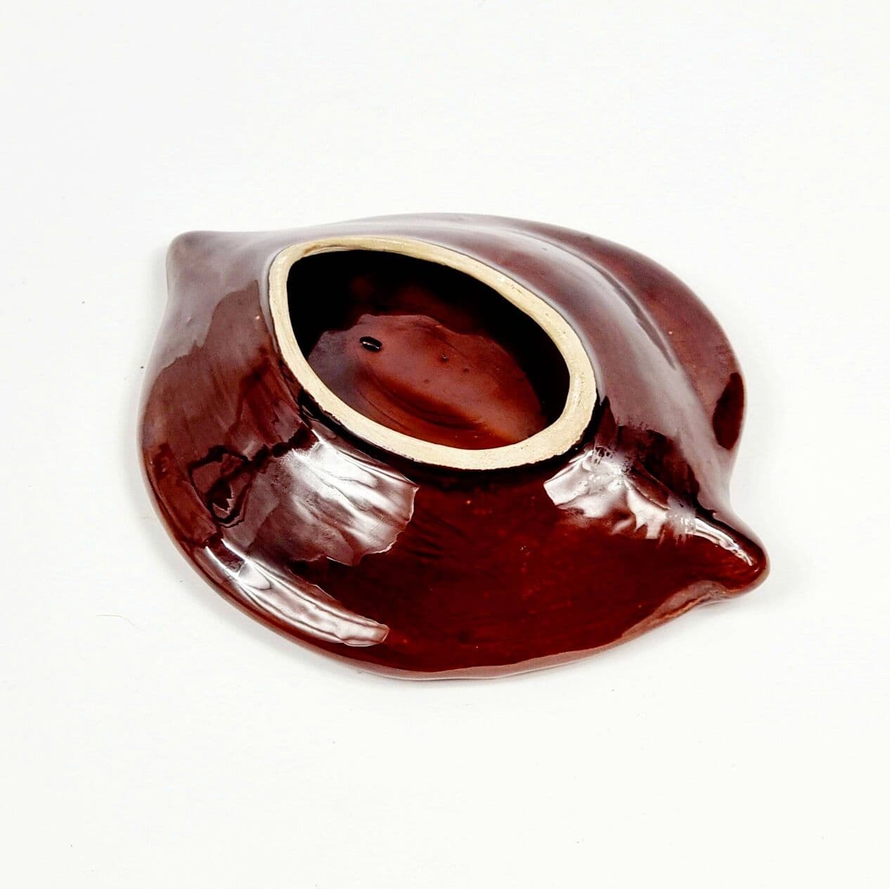 Decorative bowl Vallauris, red orange brown white beige, ceramics, France, 1960s. - 296112