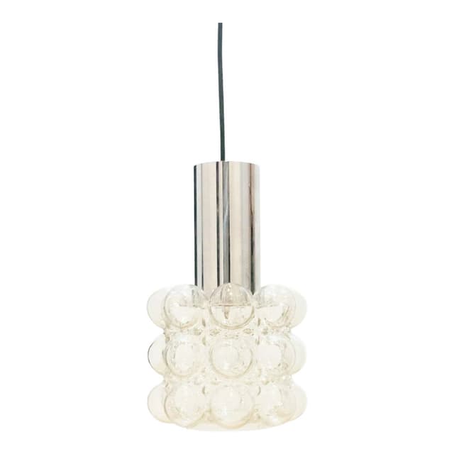 Lampa sufitowa Bubble, szkło transparent, chrom srebrny, proj. H. Tynell, Limburg, Niemcy, lata 60. - WYMIARY