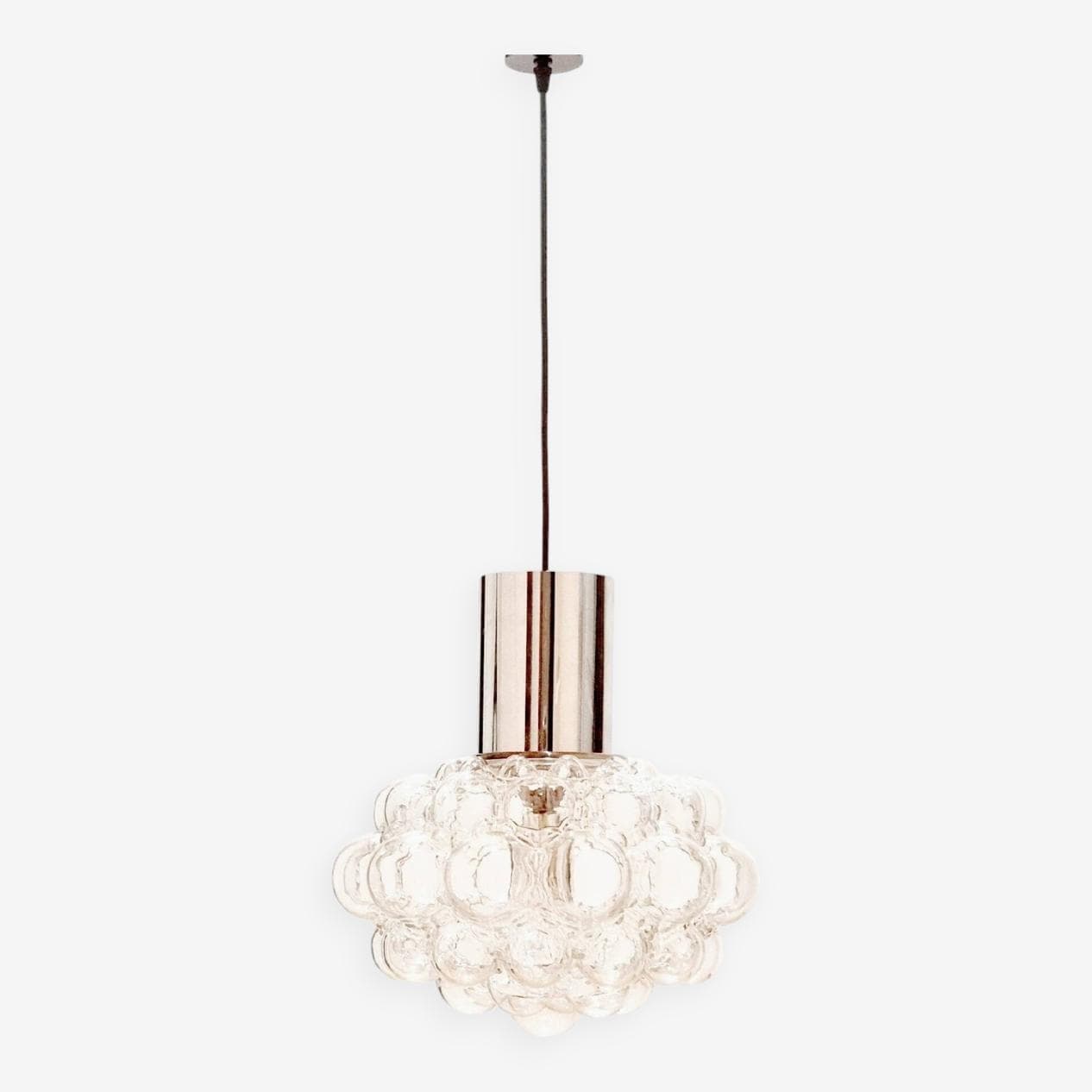 Lampa sufitowa Bubble, szkło transparentne, chrom, proj. H. Tynell, Limburg, Niemcy, lata 60. - 296071
