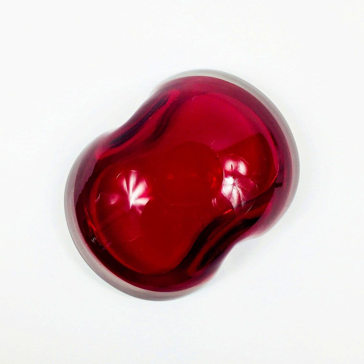 Bowl Sommerso Murano, red transparent, glass crystal, Italy, 1970s. - 296059