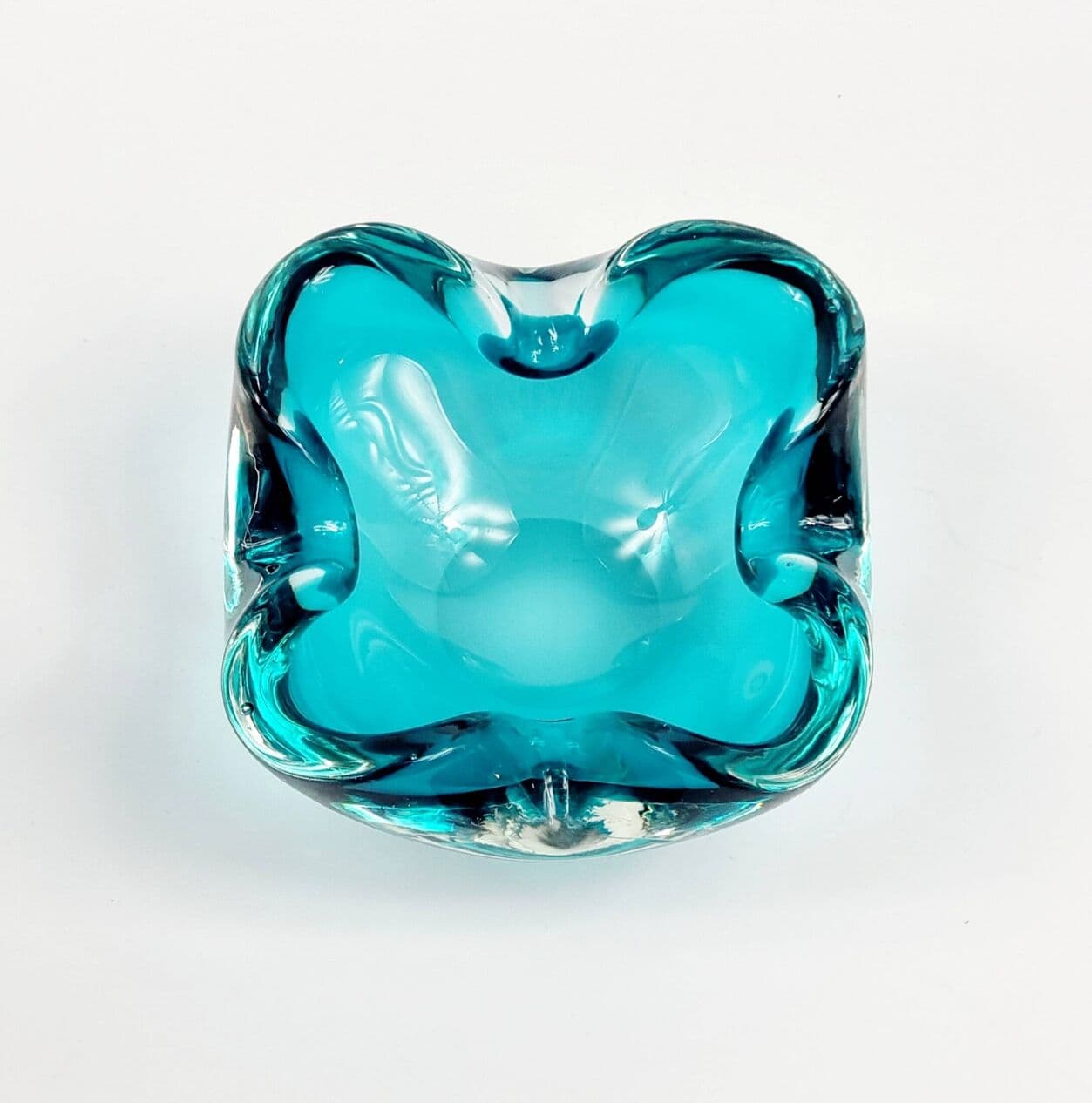 Popielniczka Murano, niebieski, szkło, Włochy, lata 60. - 296047