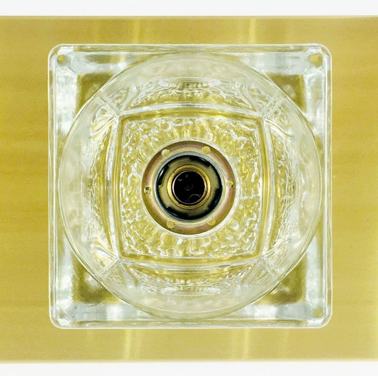 Para kinkietów, kryształ transparentny, mosiądz złoty, Peill & Putzler, Niemcy, lata 70. - 296020