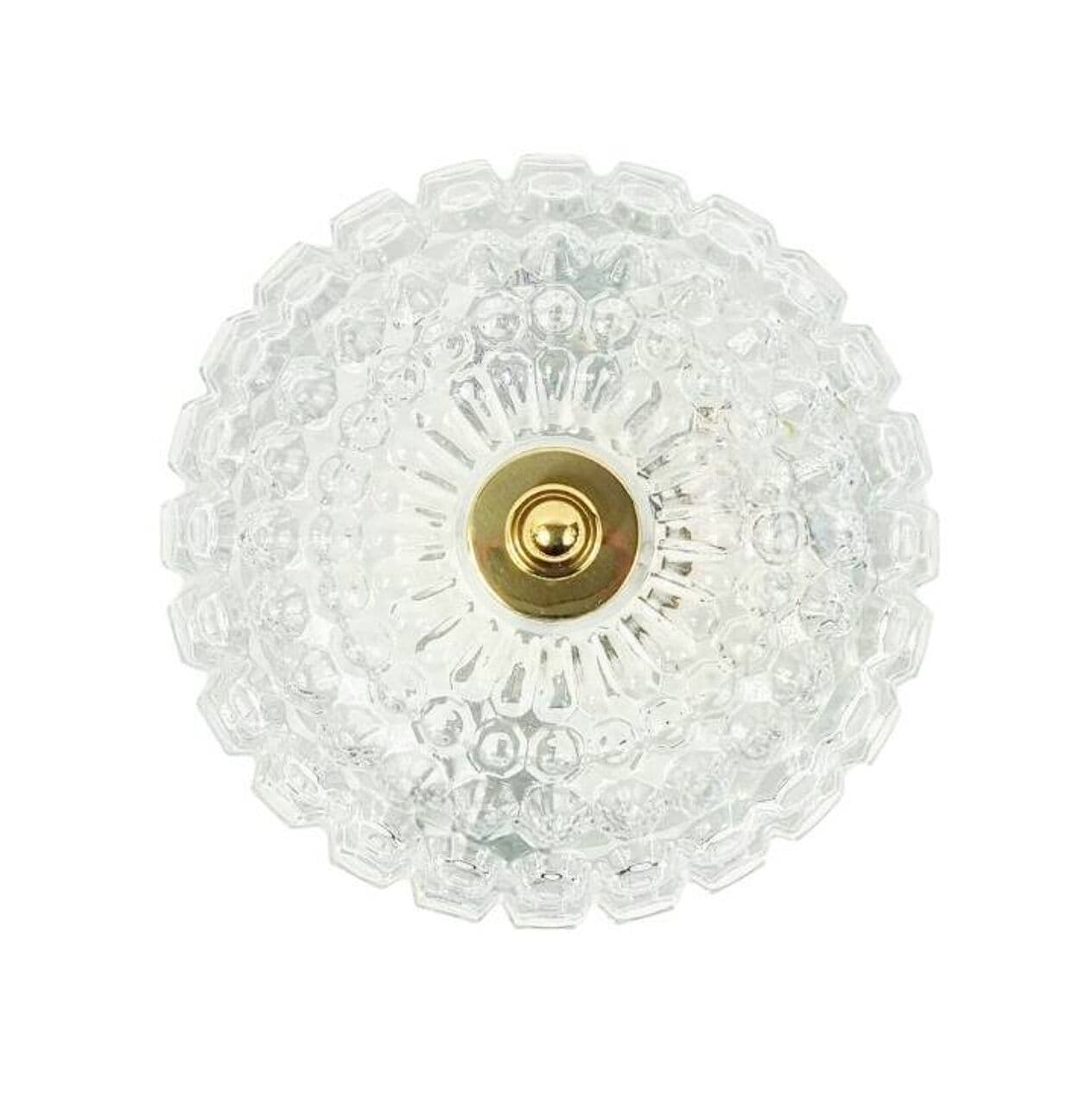 Lampa sufitowa Bubble, szkło transparentne, mosiądz złoty, proj. H. Tynell, Limburg, Niemcy, lata 60. - 295991