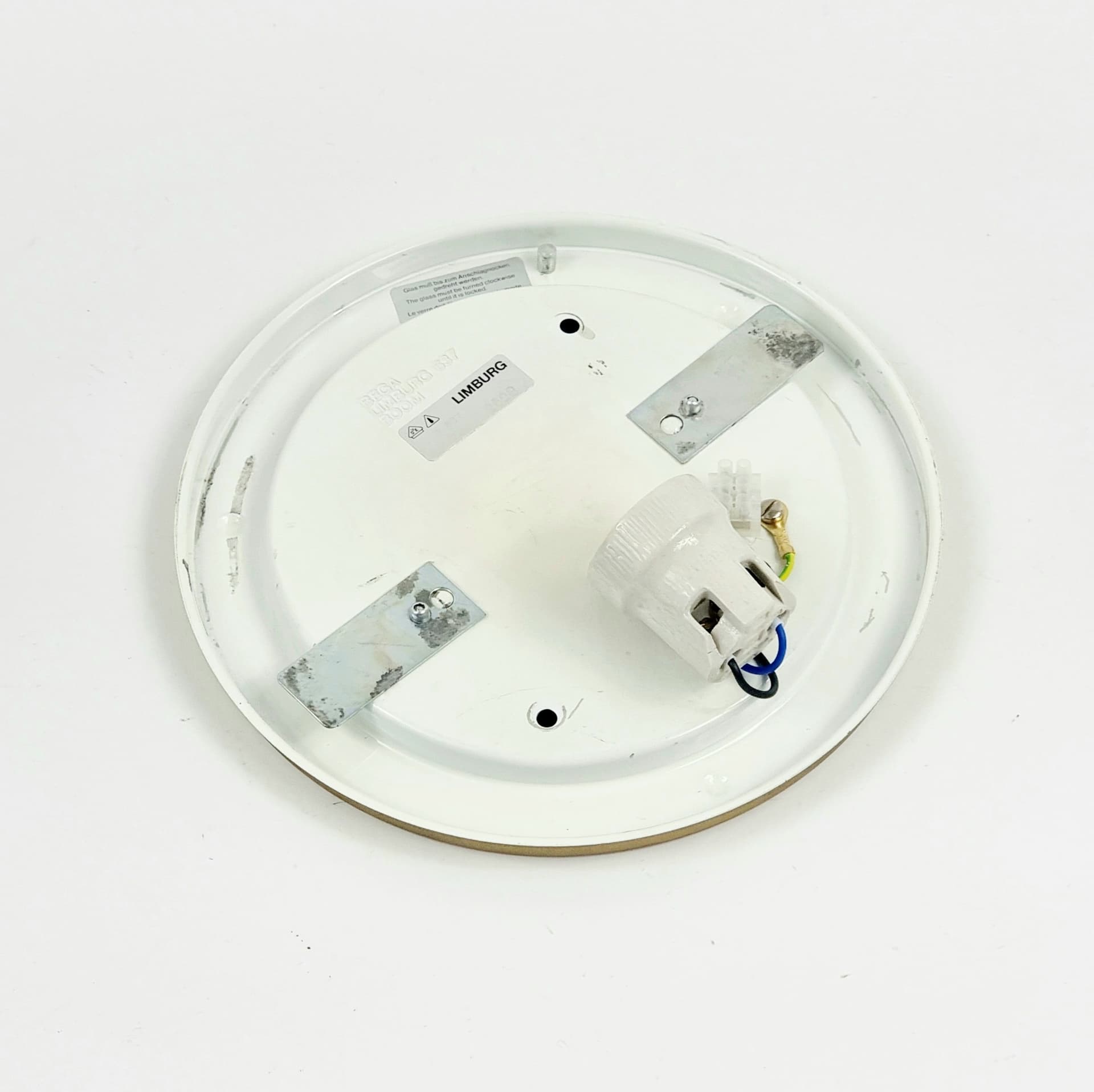 Ceiling lamp Bubble, transparent glass, gold metal, by H. Tynell, Limburg, Germany, 1960s. - 304986