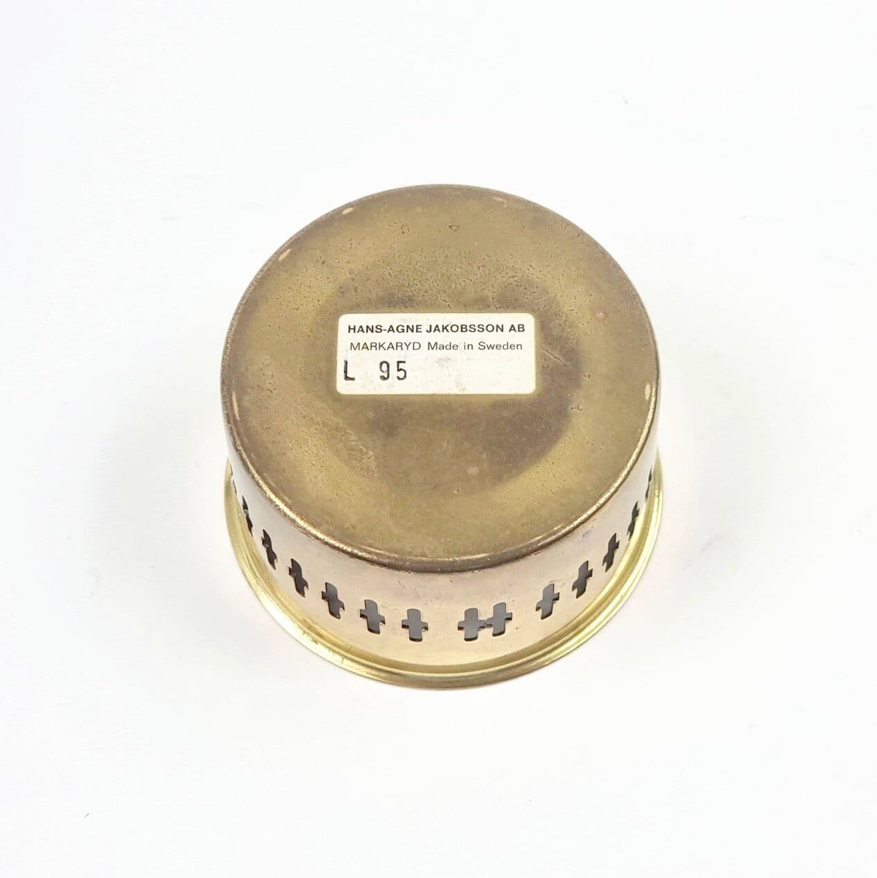 Świecznik, szkło fioletowe, mosiądz, proj. H.-A. Jakobsson, Szwecja, lata 60. - 295988