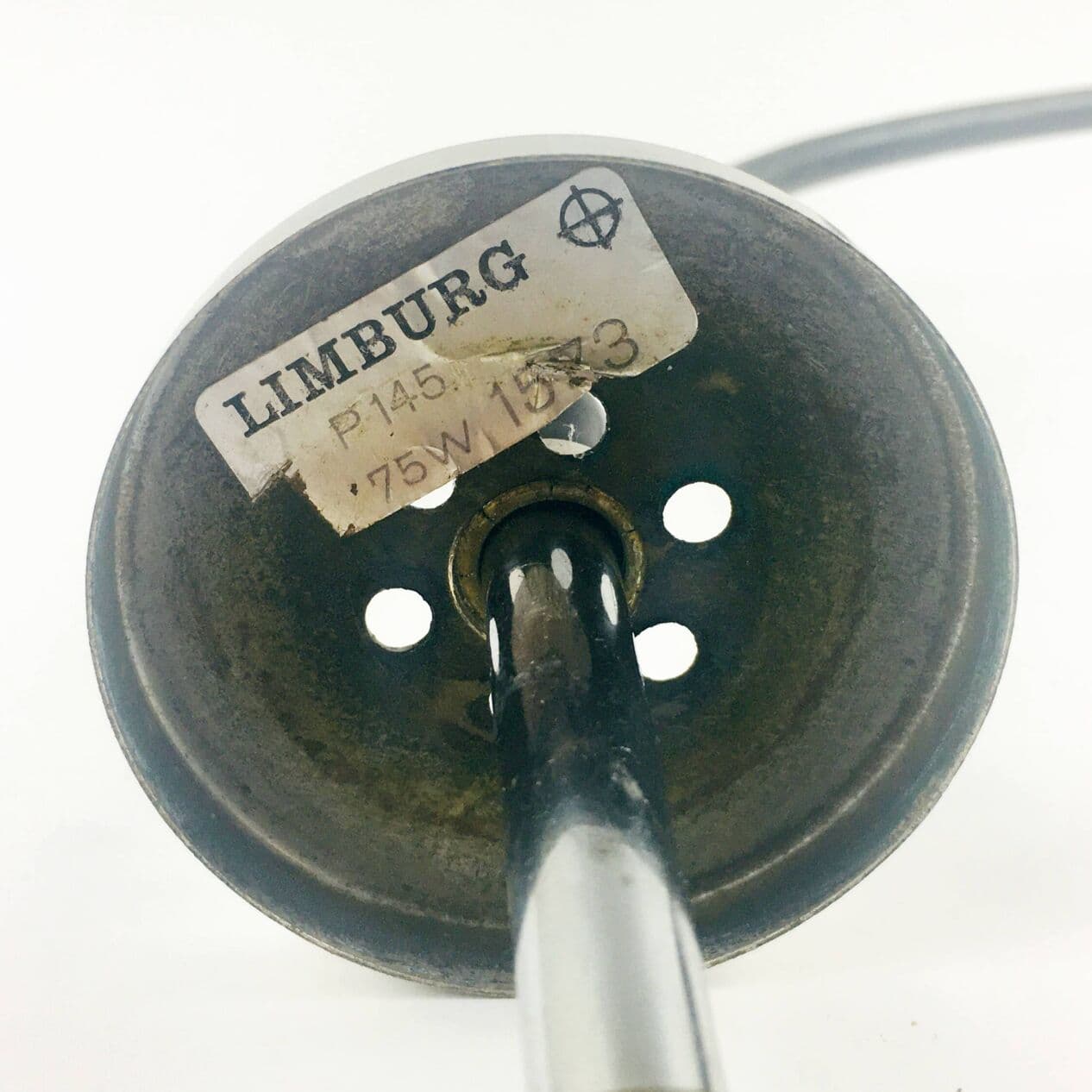 Lampa sufitowa, szkło złote, mosiądz, proj. H. Tynell, Limburg, Niemcy, lata 60. - 295912