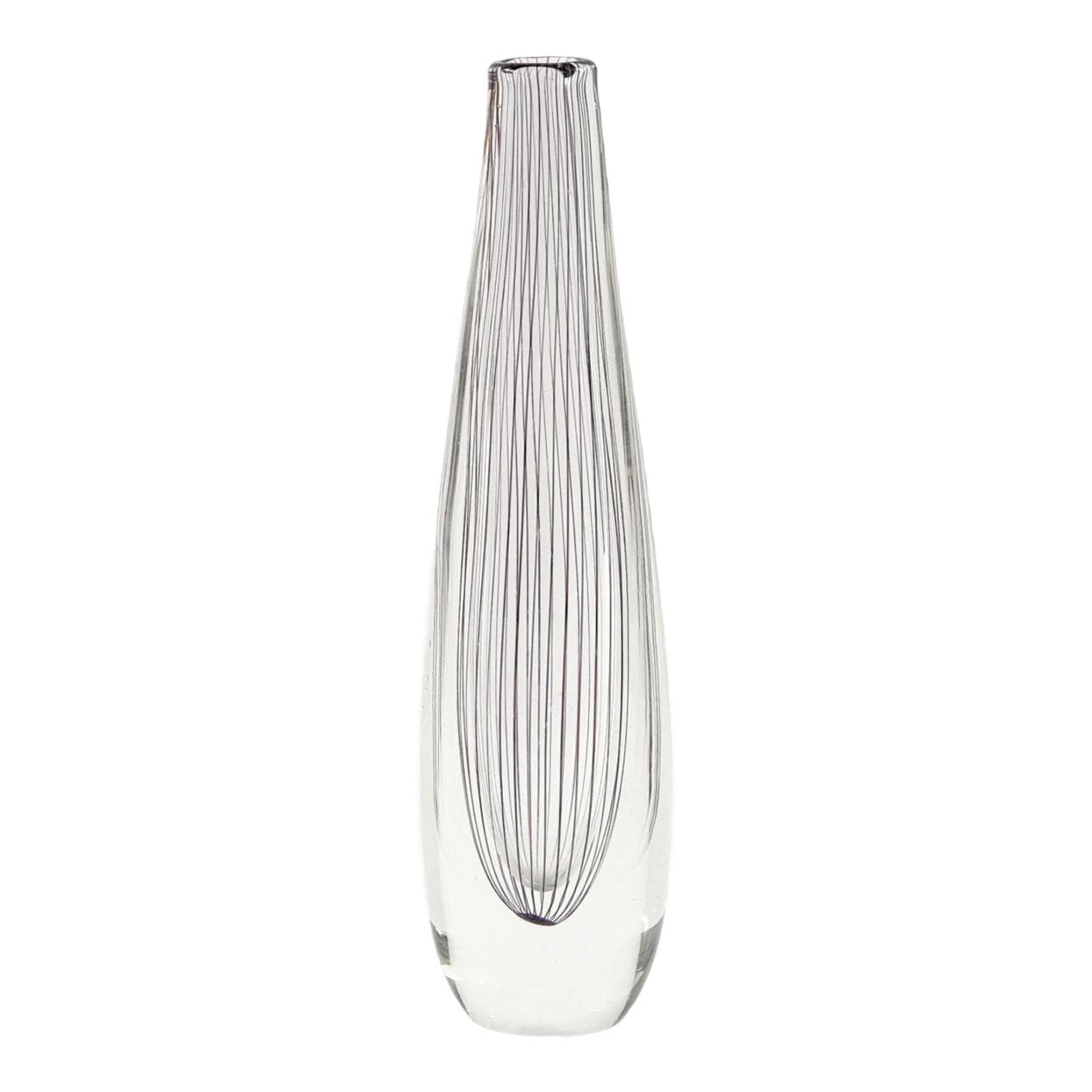 Wazon, czarny fioletowy transparentny, szkło kryształ, proj. V. Lindstrand, Szwecja, lata 60.