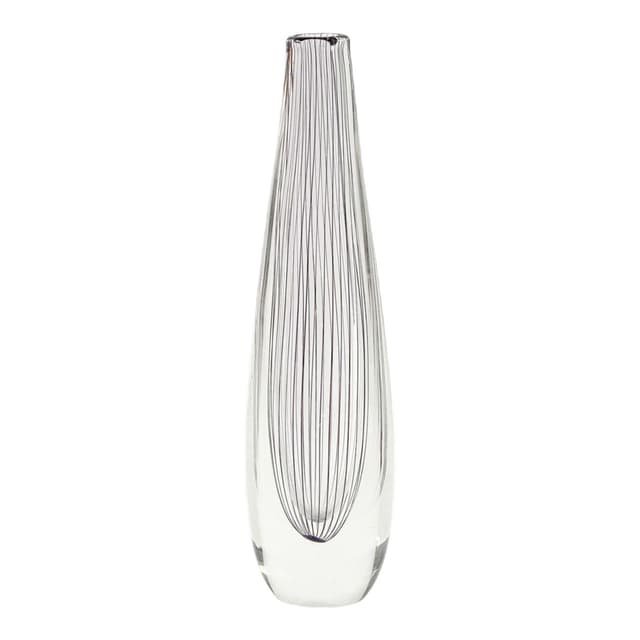 Wazon, czarny fioletowy transparentny, szkło kryształ, proj. V. Lindstrand, Szwecja, lata 60. - WYMIARY