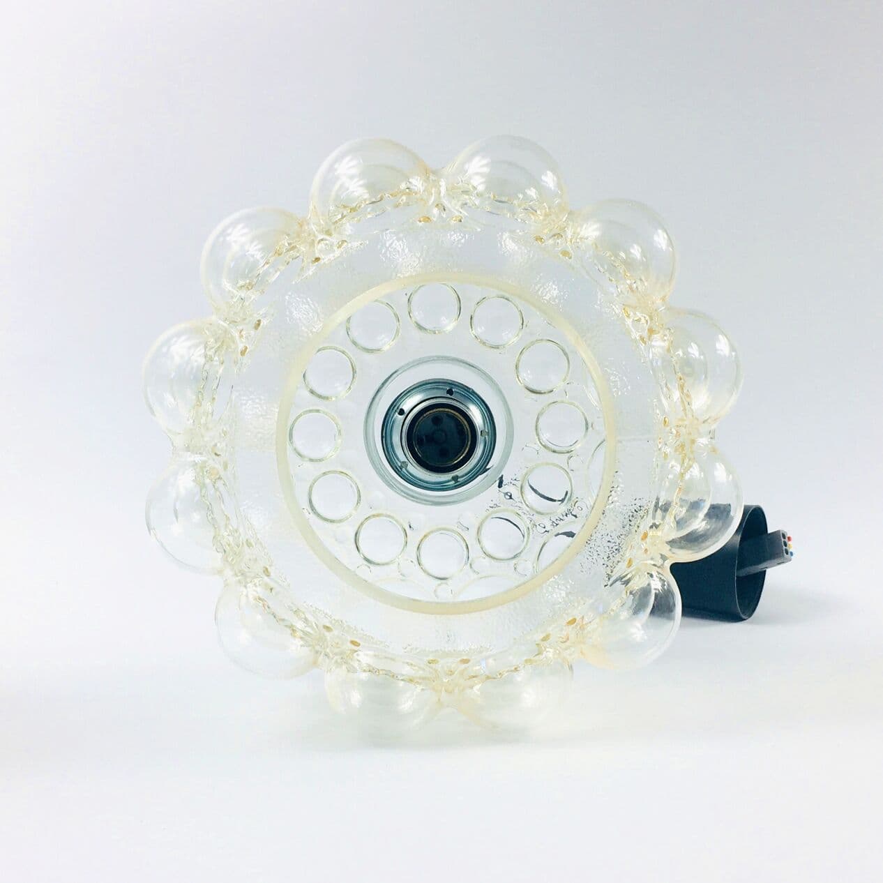 Lampa wisząca Bubble, szkło złote transparentne, mosiądz, proj. H. Tynell, Limburg, Niemcy, lata 60. - 295891