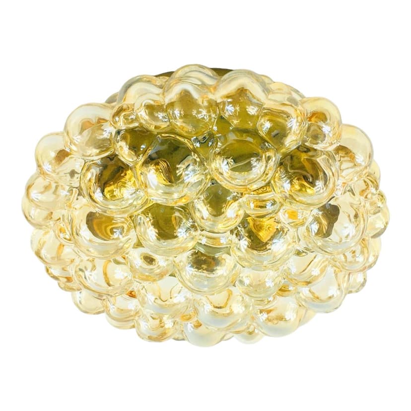 Lampa sufitowa Bubble, szkło złote, proj. H. Tynell, Niemcy, lata 70.