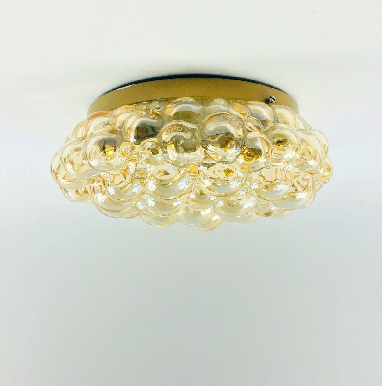 Lampa sufitowa Bubble, szkło złote, proj. H. Tynell, Niemcy, lata 70. - 295863