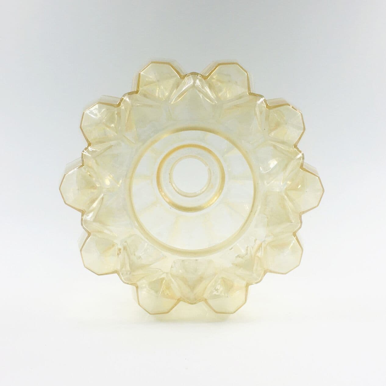 Lampa wisząca, szkło złote przezroczyste, mosiądz, proj. H. Tynell, Limburg, Niemcy, lata 60. - 295847